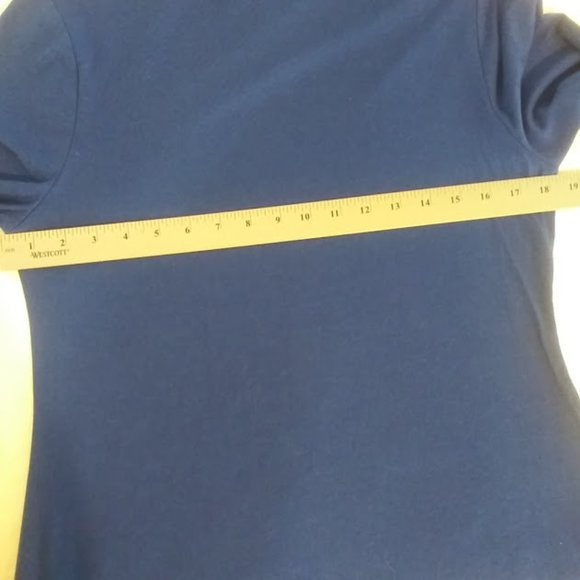 Isaac Mizrahi Live women's size S blue mock turtleneck top - Picture 8 of 14